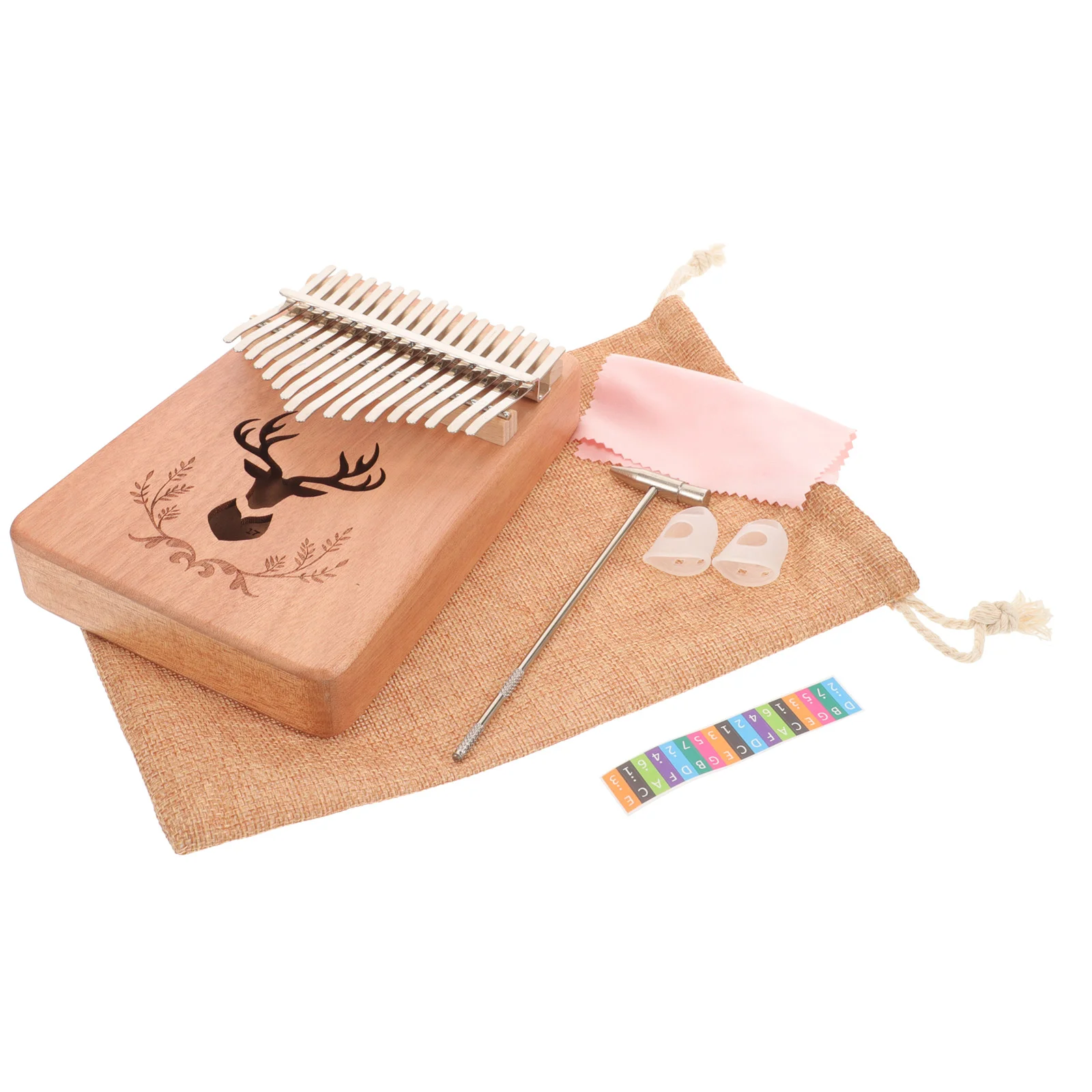

1Set Thumb Piano Wooden Square Mbira 17 Keys Mbira Portable Mbira Finger Piano Gifts for Kids And Piano Beginners Professional