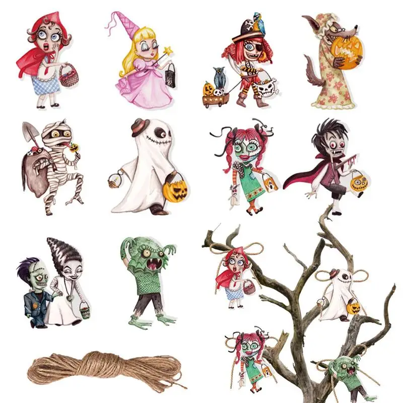 

Wall Tree Halloween Signs Paper Ghost Mummie Signs For Halloween Halloween Indoor Decorative Signs For Staircase Handrails