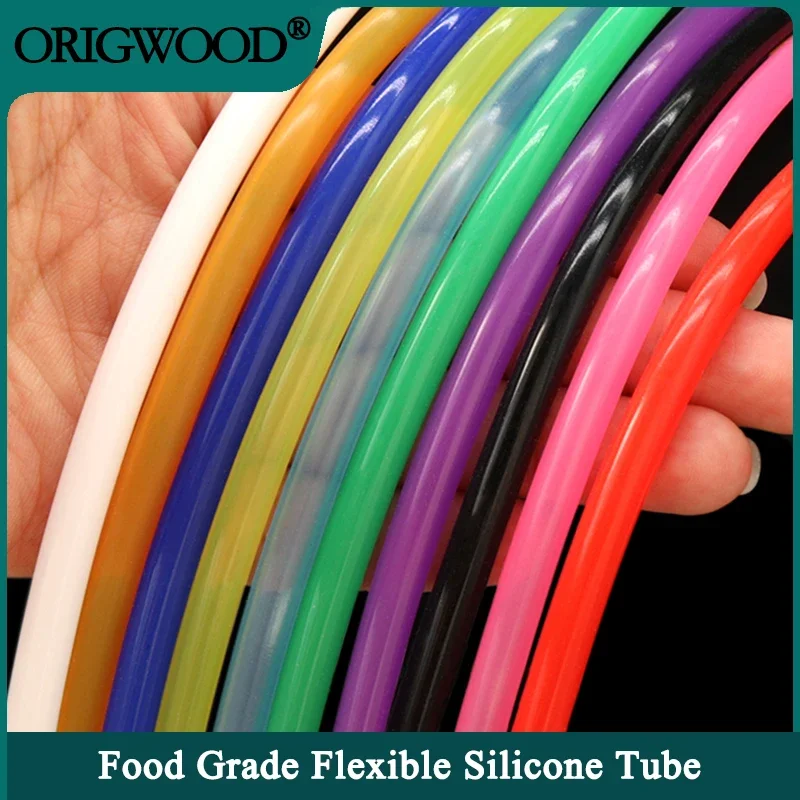 1/5/10M Flexible Silicone Tube ID 4 5 6mm Colorful Car motorcycle Nontoxic Soft Rubber Water Pipe Food Grade Hose colorful flexible silicone tube id 8mm x 12mm od food grade non toxic drink water rubber hose milk beer soft pipe connector