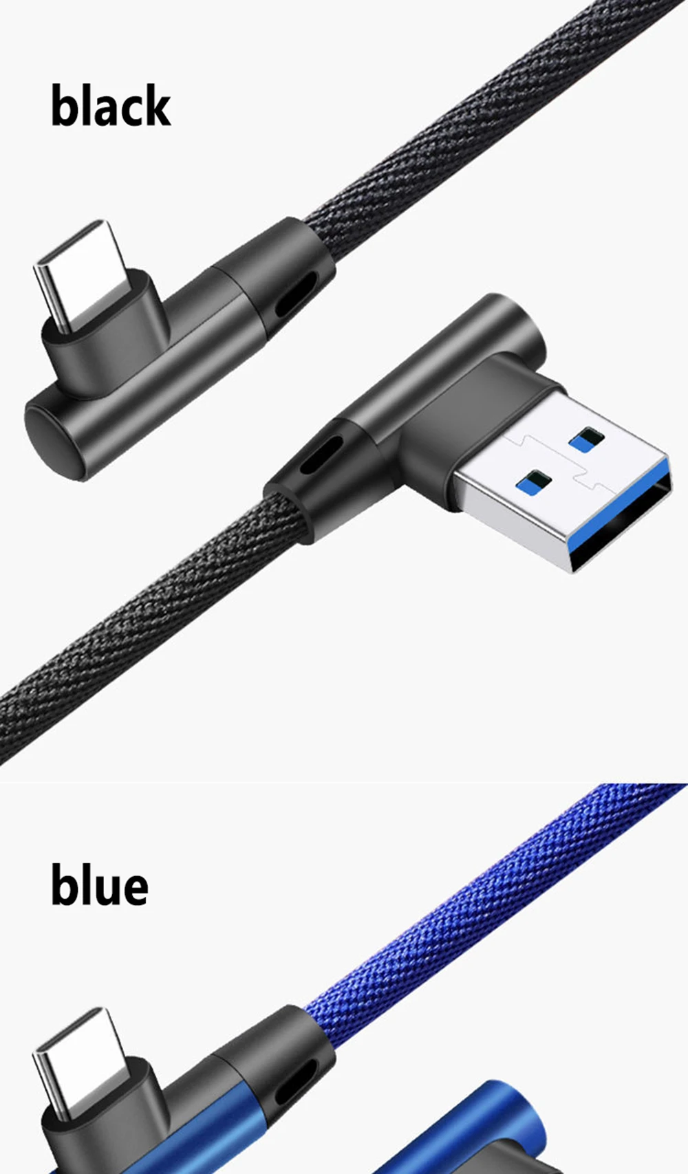 Угловой USB-кабель типа C под углом 90 градусов, зарядный кабель для ...