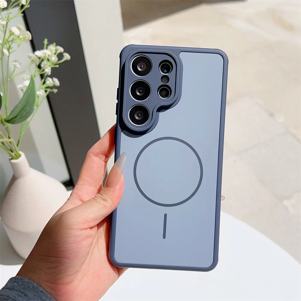 Matte Soft Magnetic Shockproof Phone Case with Wireless Charging Capability