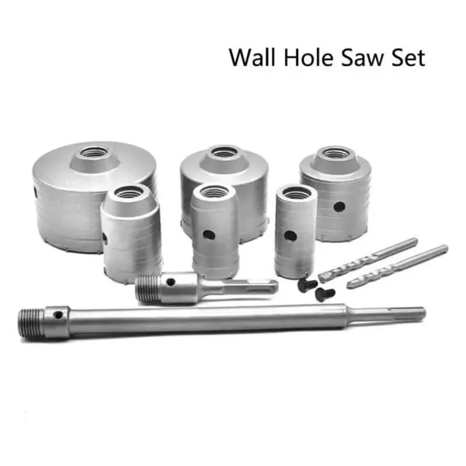 Air Conditioner Hole Saw Set for Cement Stone Brick Wall Drilling Concrete Wall Hole Opener Carbide Electric Hammer Drill Tool