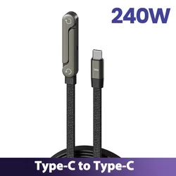 240W USB - C Fast Charging Cable with Integrated Foldable Phone Stand - 1m (TypeC to TypeC - 240W)