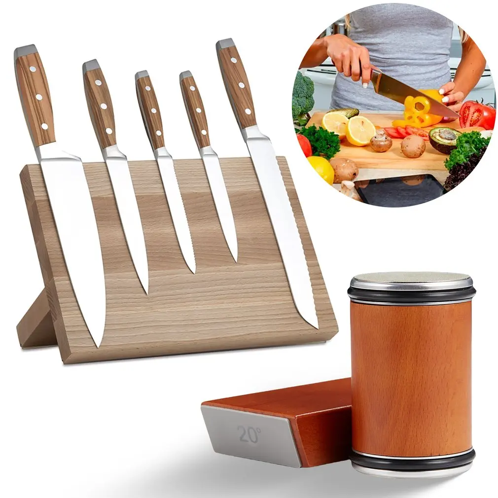 Rolling Knife Sharpener Kit Magnetic Knife Holder Adjustable Angle Cylinder Set Kitchen Ceramic Polishing Disc kitchen
