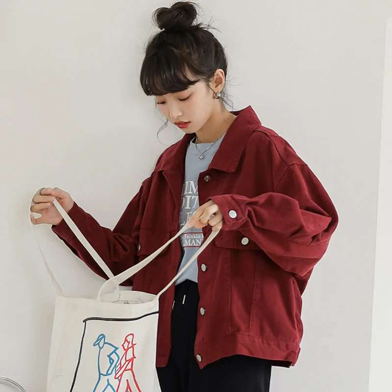 

Xiaoyajia Red Work Clothes Denim Jacket Women's 2022 Spring And Autumn New Korean Loose Casual Jacket Top