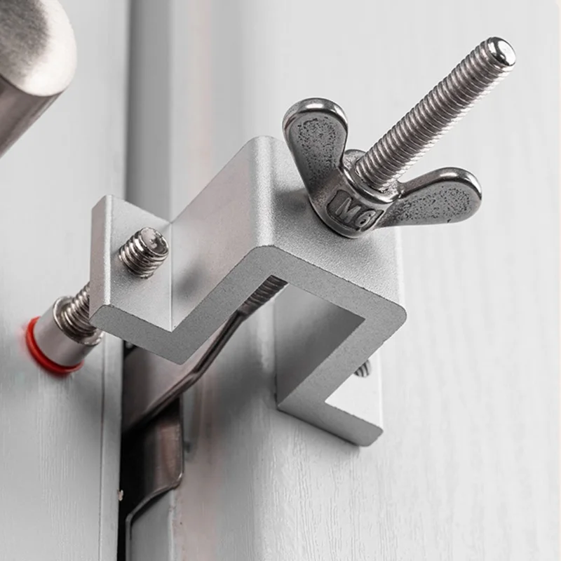 Portable Door Lock Double Nut Adjustment Body Hotel Travel Self Defense Anti Theft Safety 1Pc
