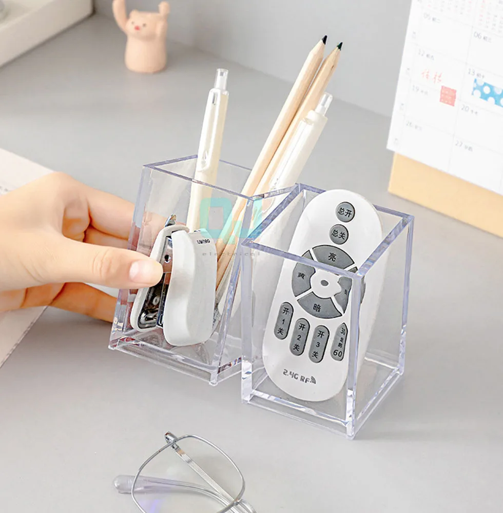Pen holder acrylic transparent female student stationery office dormitory desktop debris sorting study