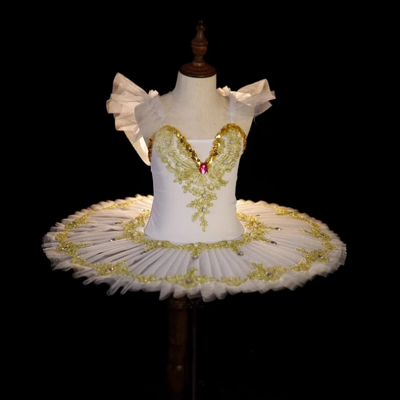 Ballet Tutu Dress Girls Dance Costumes Tutu Skirt Child Performance Ballerinas Pancake Tutu Kids Carnival Jazz Dance