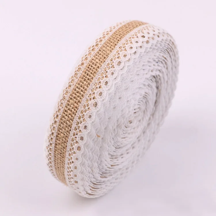 25mm Jute Burlap Ribbons One Meter Vintage Wedding Accessories Lace Jute Hessian Rustic Weddings & Events Birthday Party Favors