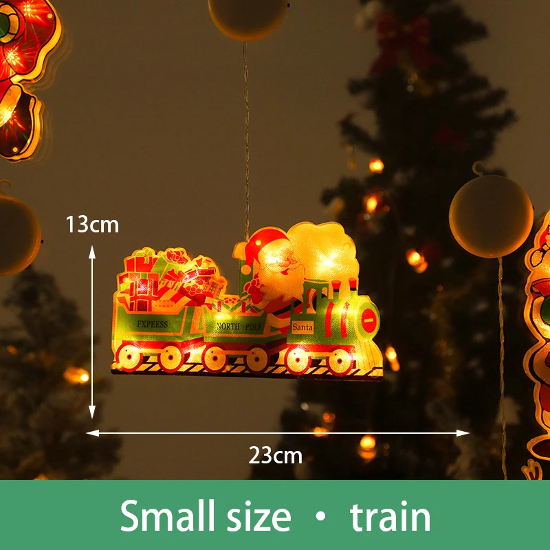 thumbnail image 1 of Luces navideñas para colgar en la ventana, luces de Papá Noel con ventosa, decoración navideña, adornos para el árbol de Navidad del hogar, 1 of 5