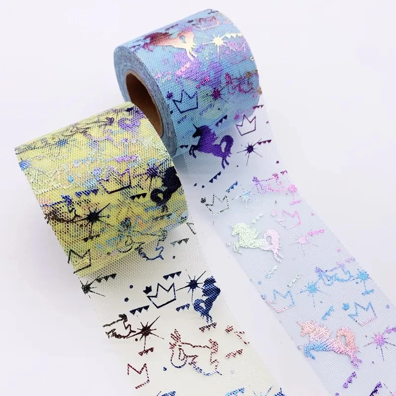

60mm（ 6Yards/batch) Flash Cartoon Sequins Chiffon Organza Ribbon DIY Handmade Material Wedding Party Gift Packaging Supplies