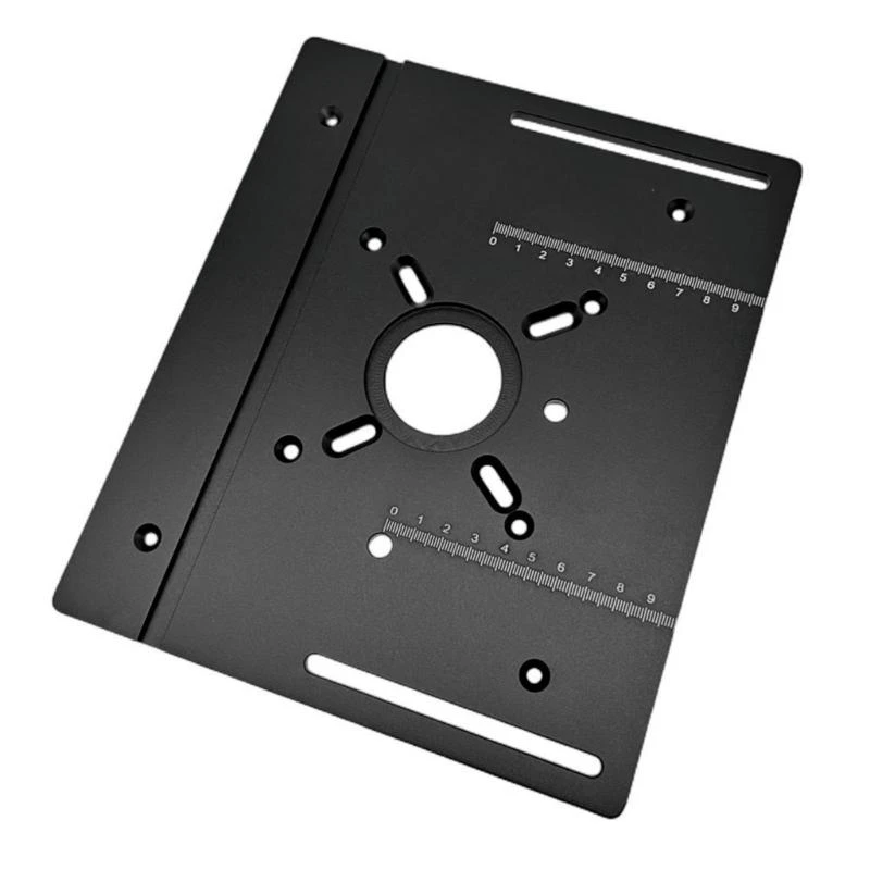 Multifunctional Router Table Insert Plate Aluminum Alloy Build for Woodworking Benches Features Miter Gauge Guide