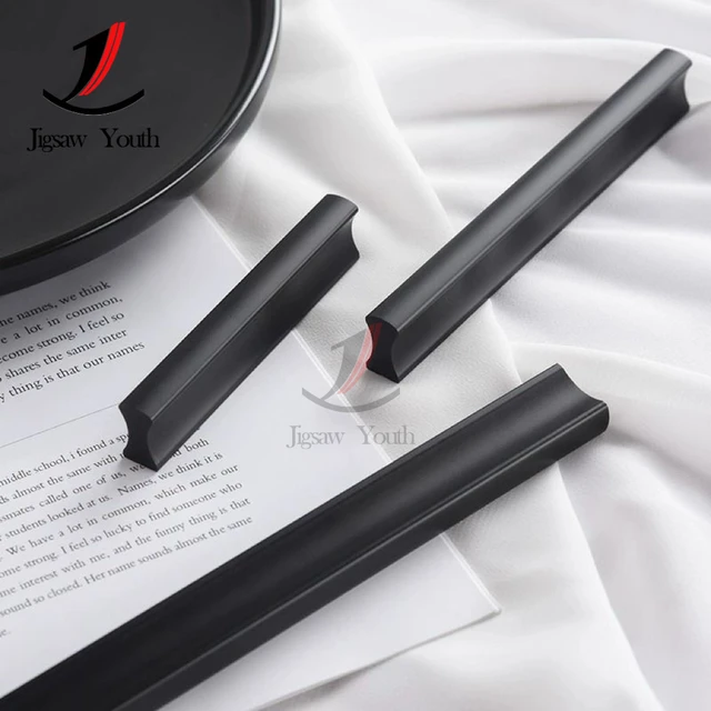 64 มม.-320 มม.ตู้ครัวจับตู้เสื้อผ้าตู้เสื้อผ้า Dressers สีดําประตูลิ้นชักดึงลูกบิดอุปกรณ์ฮาร์ดแวร์ 1