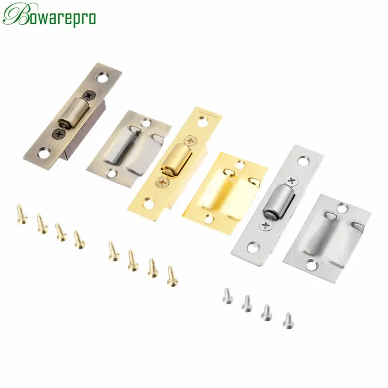 1Pc Stainless Steel Cabinet Door Latches Cupboard Cabinet Kitchen Wardrobe Roller Latch Lock Wooden Door Stops FurnitureHardware
