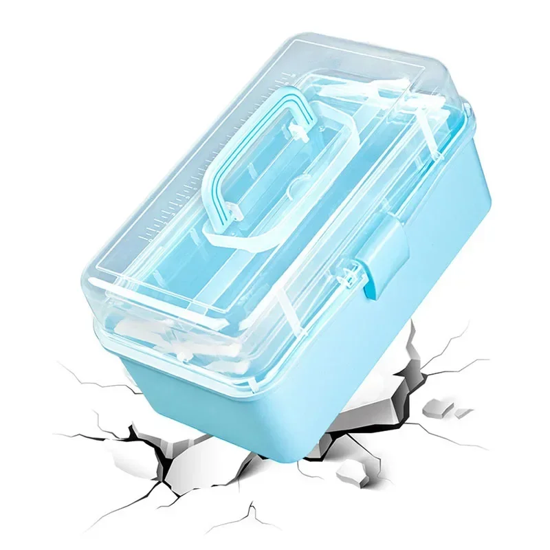 2/3 Layers Large Capacity Storage Box Foldable Multifunctional Plastic Portable Makeup Hairpin Organizer Nail Art Jewelry Box 5