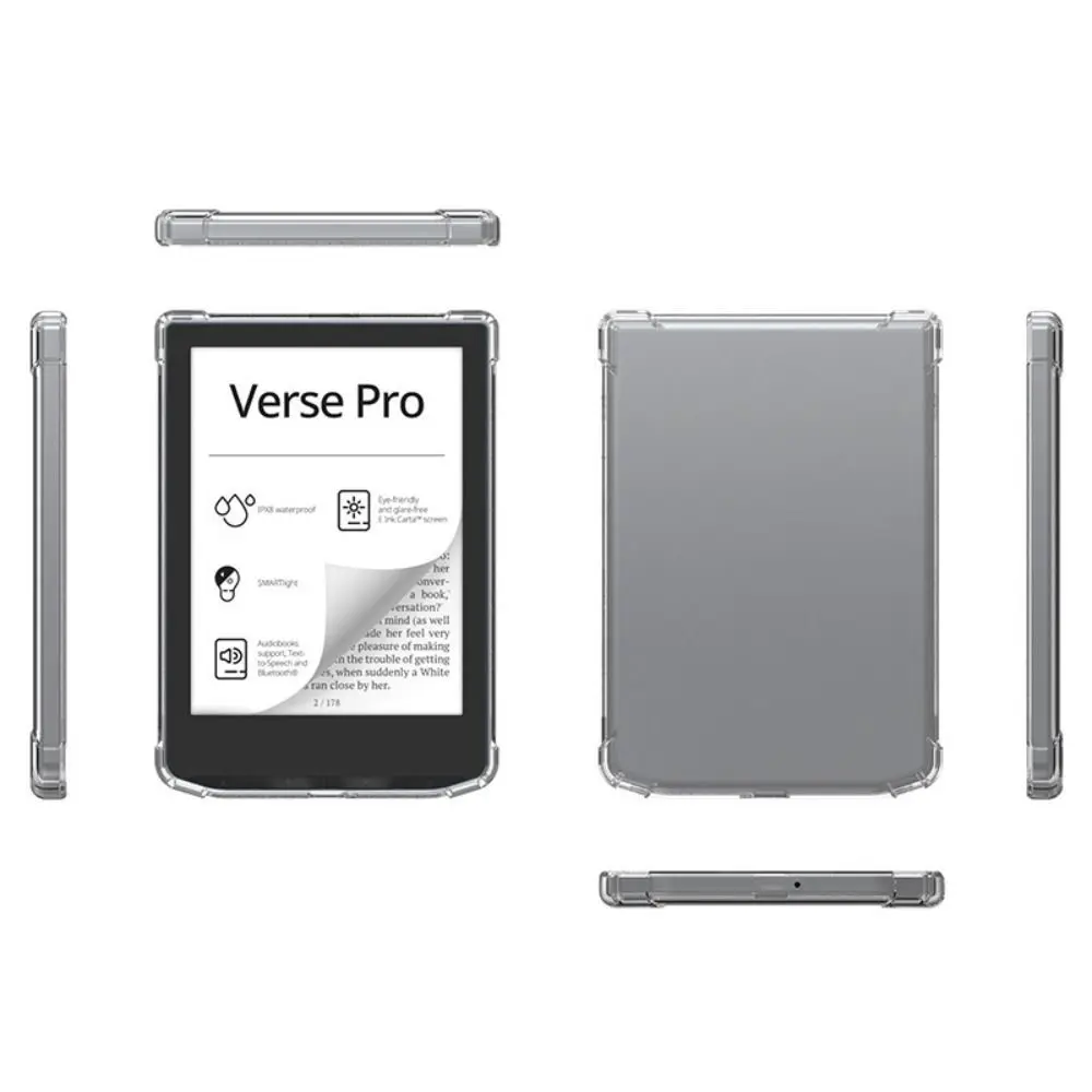 Transparent eReader Case Shockproof TPU Back Cover for PocketBook 616/617/618/628/632/633/629/634/700/InkPad 4//InkPad Color 2/3