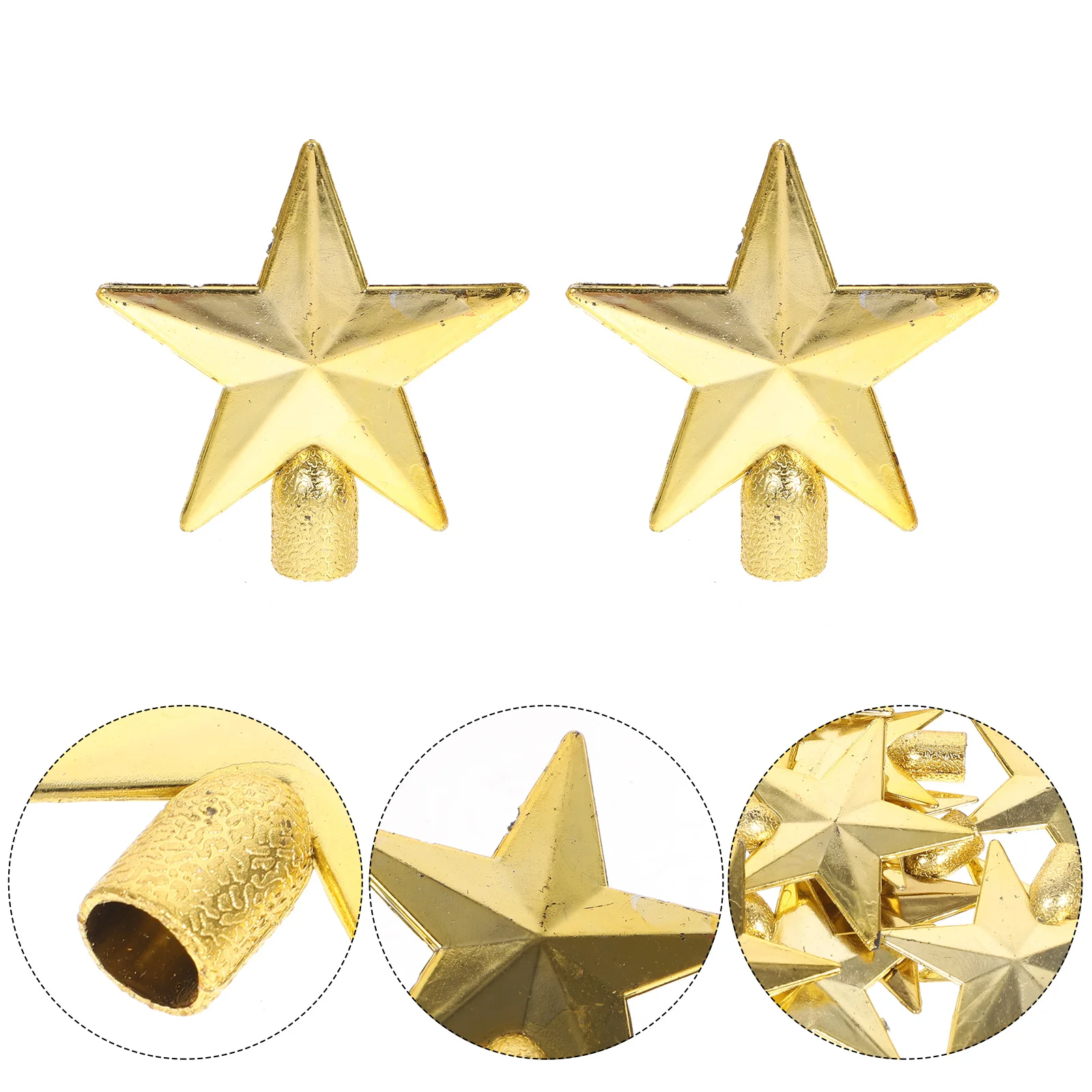 

Christmas Star Tree Toppers Mini Glittered Star Tree Topper Xmas Treetop Shatterproof Star Ornament Holiday Christmas Tree