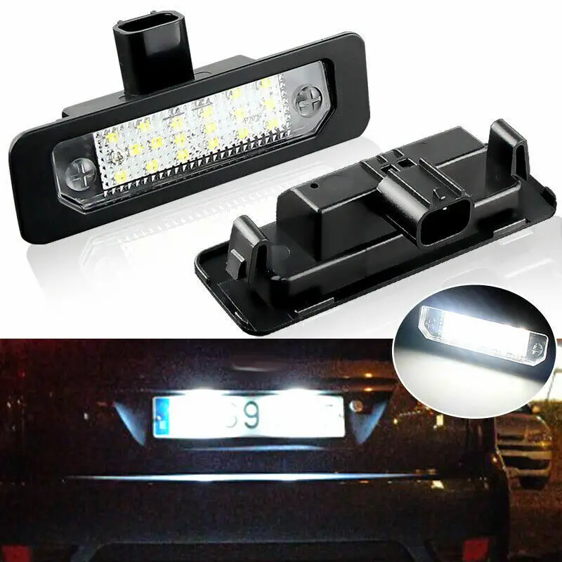 

2PCS LED Rear License Plate Tag Light For Ford Flex Taurus Focus Fusion Mustang 2010-2014 6500K Number Plate Lamp Kit