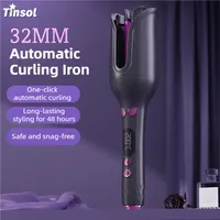 TINSOL 32MM fer à friser rotatif électrique bigoudi automatique Ion négatif Air rotatif barre de friser outil de coiffure professionnel 1