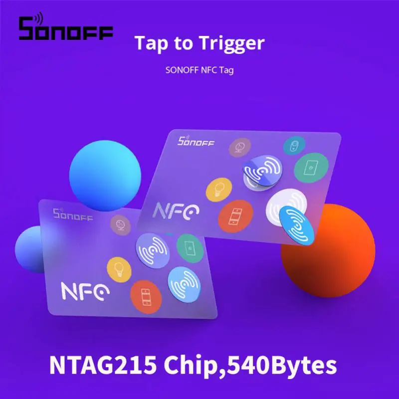 Sonoff Nfc Tag 215 Chip 540 Byte Smart Tag Pulsanti Di Automazione Tap To Trigger Smart Scene Compatibile Con I Telefoni Abilitati Nfc