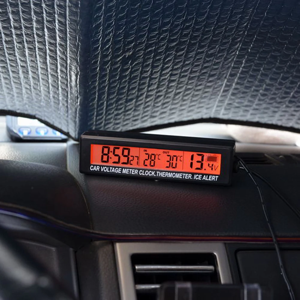 Digitale Uhr Innen Außen Auto Temperatur Thermometer Batterie