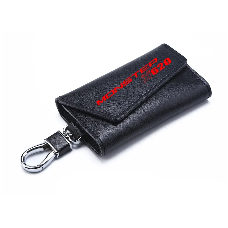 3D Cowhide Key Key Case Holder Chain Collection Keychain For Ducati Monster M620 Monster 620 Motorcycle Badge Keyring