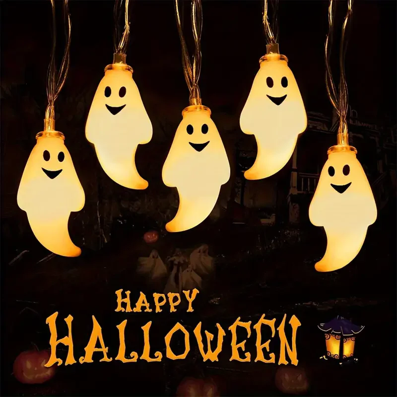 Halloween-Lichterketten batterie betriebene Geister lichter niedliche gruselige Geister dekor für Indoor-Party Halloween Innen zimmer Schlafzimmer