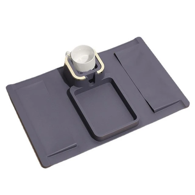 Couch Cup Holder Tray Silicone Anti-Spill and Anti-Slip Cup Holder