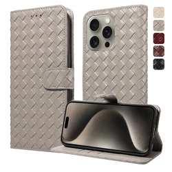 Woven Shockproof PU Leather Phone Case with Stand Cover - Galaxy Note20 Ultra (Gray)