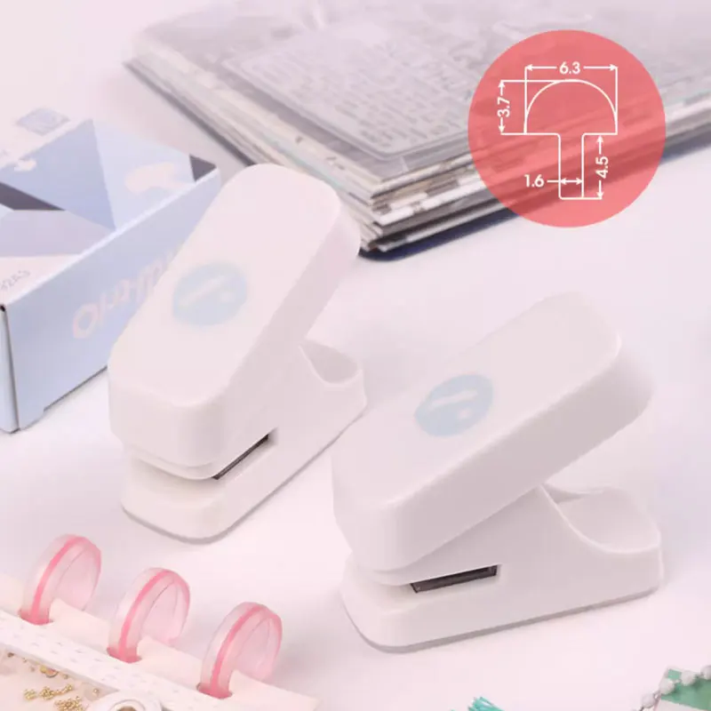 Single Hole Mushroom Hole Shape Punch for H Planner Disc Ring DIY Paper Cutter T-type Puncher Craft Machine Offices Stationery