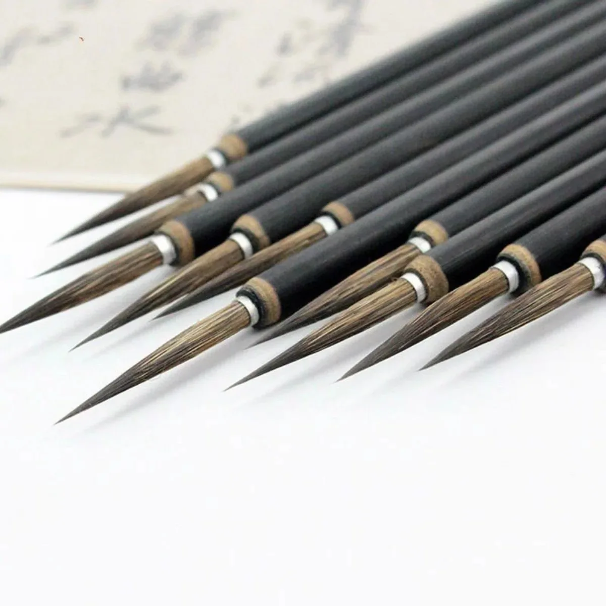 Pottery Tools 6Pcs Line Pen Copper Head Hook Calligraphy Brush Color Pottery Painting