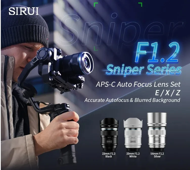 Sirui 23Mm 33Mm 56Mm F1.2 Aps-C Obiettivo Con Messa A Fuoco Automatica Rapida Per Fotocamere Sony E Mount Fuji X Fj X Nikon Z Mount