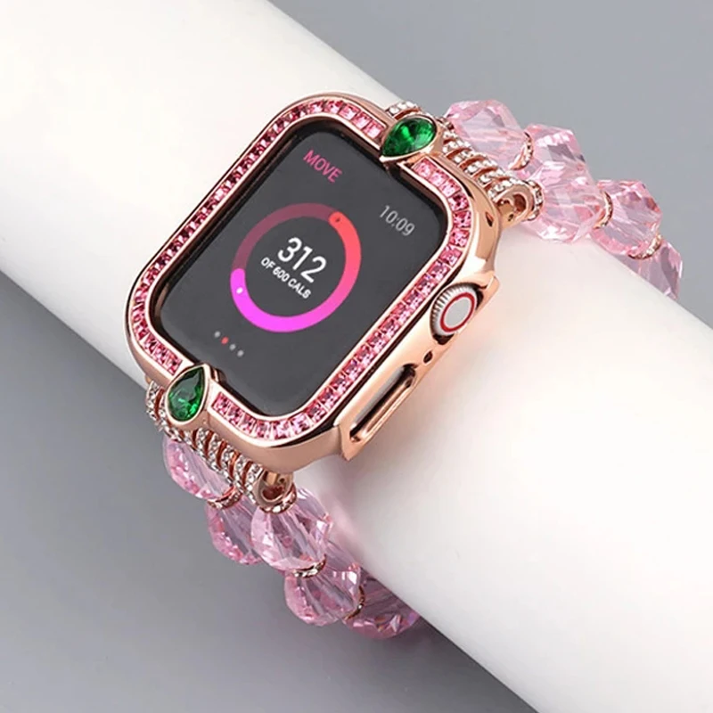 

Роскошный Бриллиантовый чехол для Apple Watch 40 мм 44 мм 41 мм 45 мм, Женский защитный чехол из алюминиевого сплава для iWatch SE 9 8 7 6, чехол
