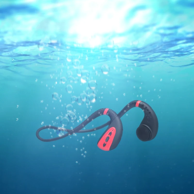 Q1 Bone Conduction Headphone Built-in Memory 8G IPX8 Waterproof MP3 Music Player Swimming Diving Earphone 15 Days Standby