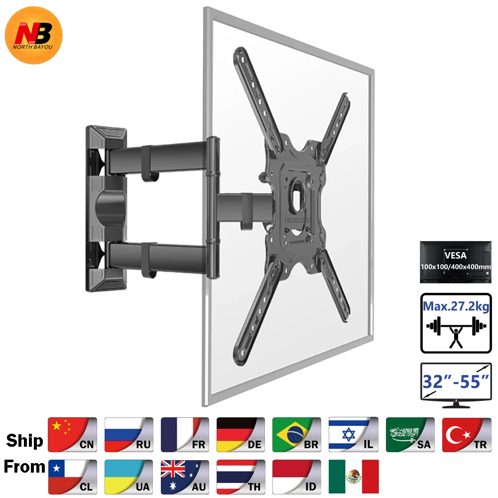 Soporte de pared para TV NB P4 Full pantalla LED de 32 55 pulgadas, máx. VESA 400x400mm, carga 27,2 kg, nuevo|Soporte de TV| - AliExpress