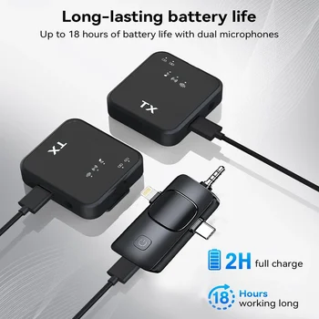 Three-in-one design wireless lapel microphone charging portable video recording microphone with clamp-on noise reduction 5
