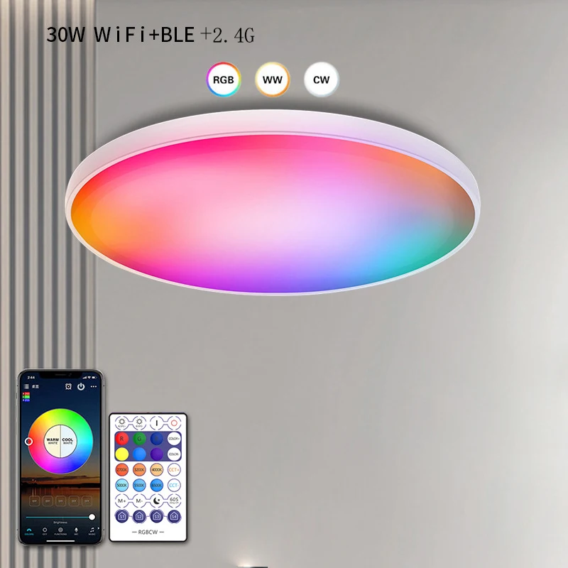 

WiFi+BLE LED Ceiling Chandelier Smart Home Light RGB+CW+WW APP Control RC Dimming Ceiling Lamp For Bedroom Living Room Kitchen