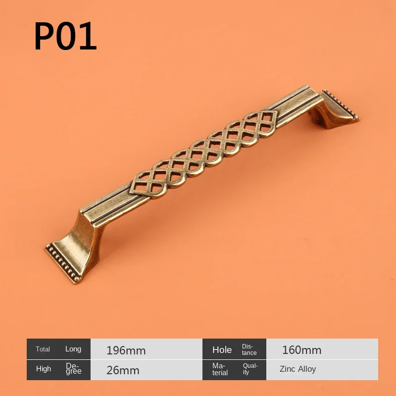 Antique Door Handle Furniture Wardrobe Drawer Pulls Zinc Alloy