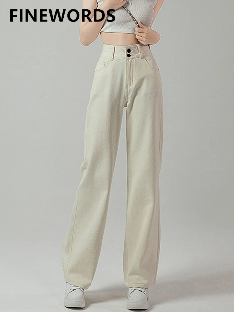 

Джинсы женские винтажные с широкими штанинами, с высокой талией