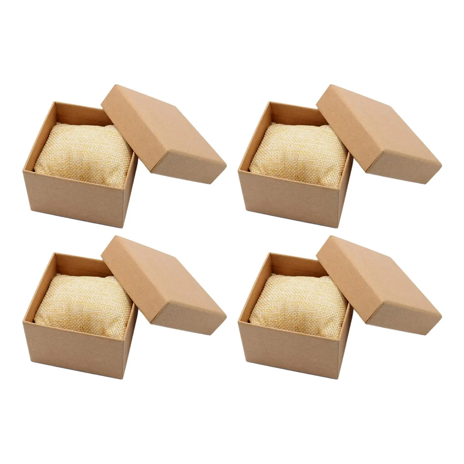 4Pcs Kraft Watch Storage Box Gifts Single Slot Organizer Jewelry Display Box