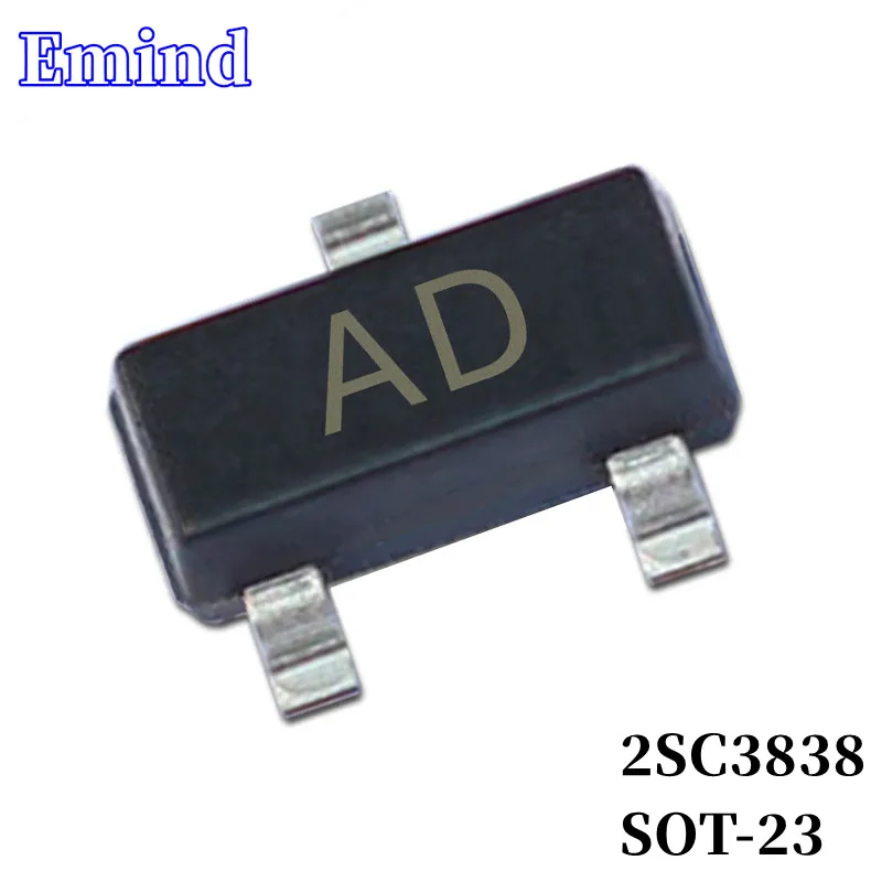 

100/200/300Pcs 2SC3838 SMD Transistor Footprint SOT-23 Silkscreen AD Type NPN 11V/50mA Bipolar Amplifier Transistor