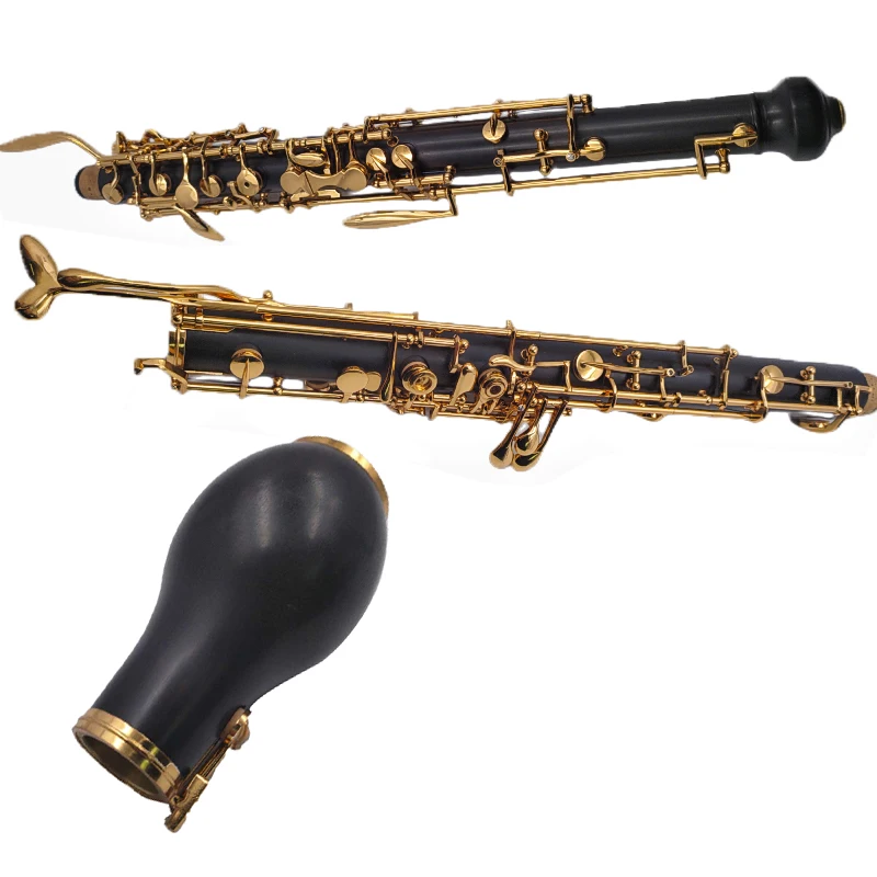 Professional Ebony Wood English Horn Alto Oboe F Key Gold Plated Keys With Reed Gloves Case Kits