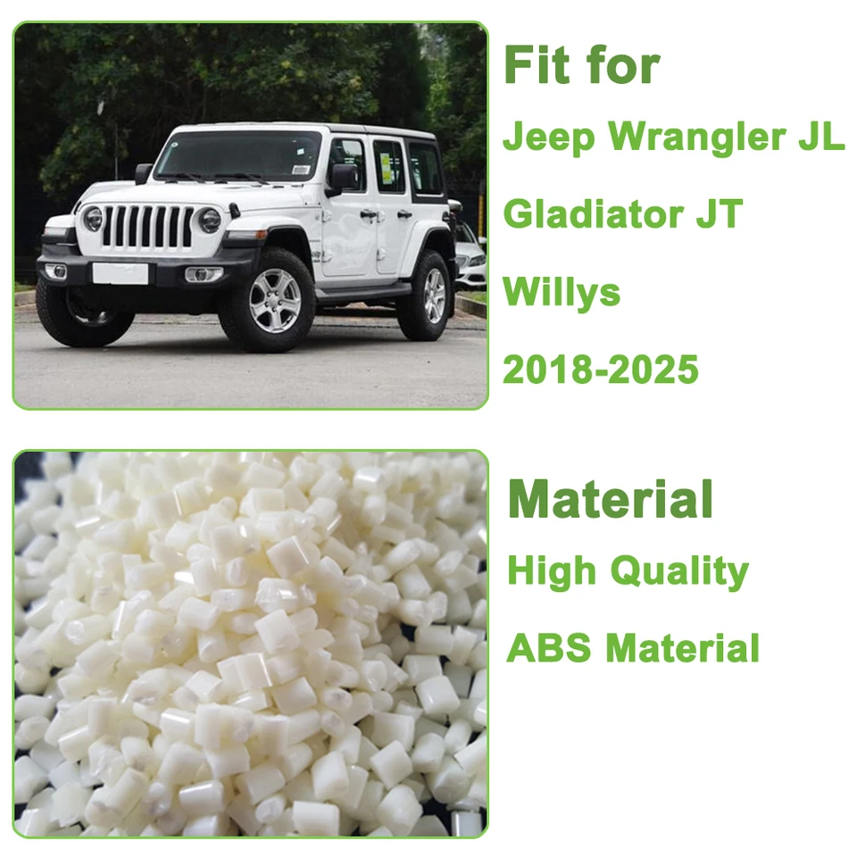 Voodonala Cubierta Protectora Para Tornillos De Puerta Jeep JL Para Jeep Wrangler JL JLU Gladiator JT, ABS Negro, 16 Piezas
