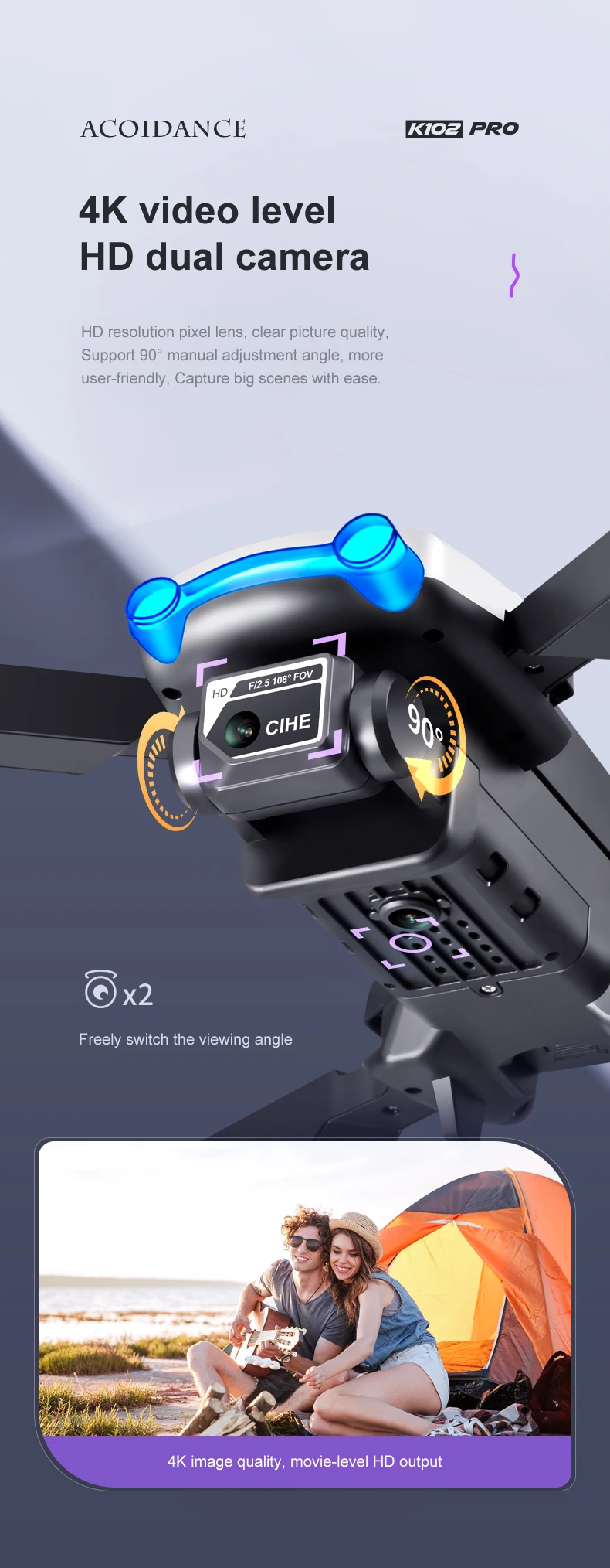 K102 Pro Drone, acoidance k1oz pro 4k