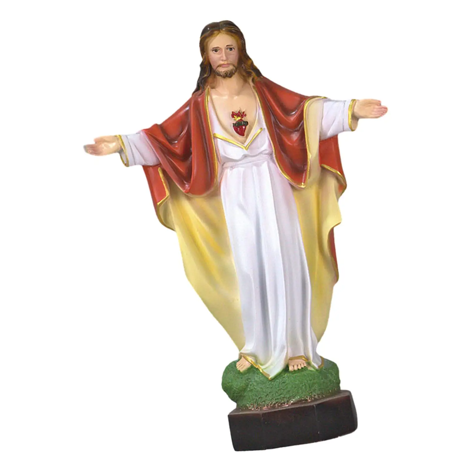 Jesus Figures Crafts 30cm Collections Hand Painted Decorative Savior Figurine for Church Home Office Shelf Cabinet Holiday Decor