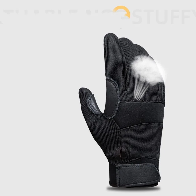 Cycling Gloves Rock-climb  Downhill Cowhide Wear Resistant Transport Rope Work For Men Mountaineering Motorcycle Leather Gloves 3