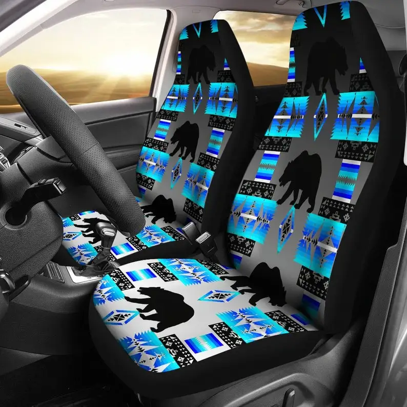 

Tahoe Bear Midnight Lake Car Seat Covers | Universal Fit Seat Protectors For SUV and Car Bucket Seats