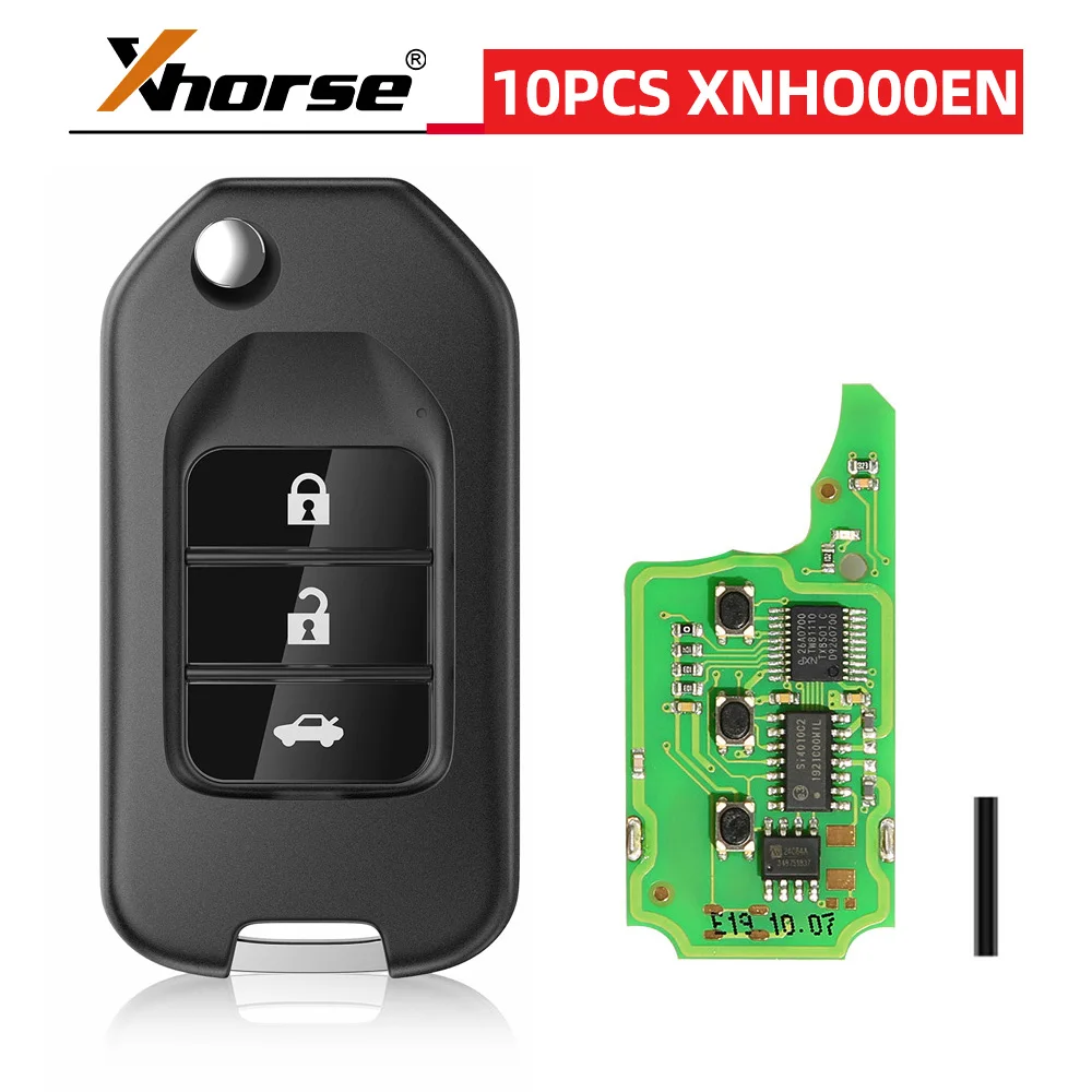 

10pcs/lot XHORSE XNHO00EN Universal Remote Key For Honda Type Wireless XN004 3 Buttons With NXP Chip for VVDI2/VVDI Key Tool