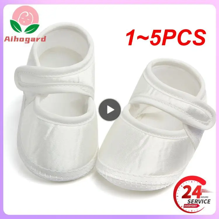 1~5PCS shoes new shoes satin white christenning shoes indoor SandQ baby mary jane classical popular in stock