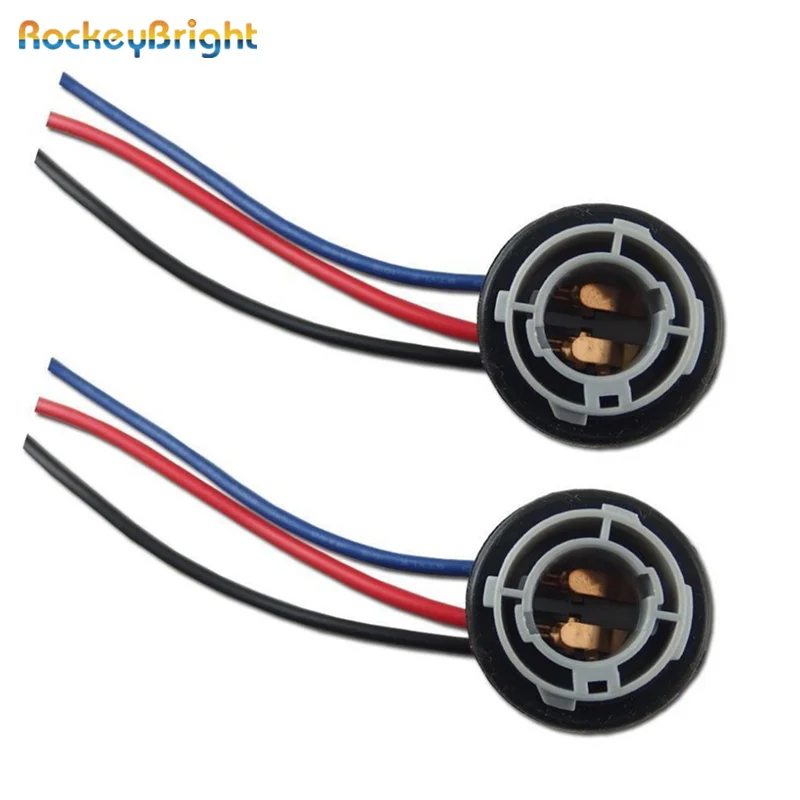 

Rockeybright 2 шт. автомобильный BAY15D 1157 светодиодный стоп-светильник лампочка гнездо BA15S 1156 адаптер жгут проводов разъем 1156 1157 проводка гнездо